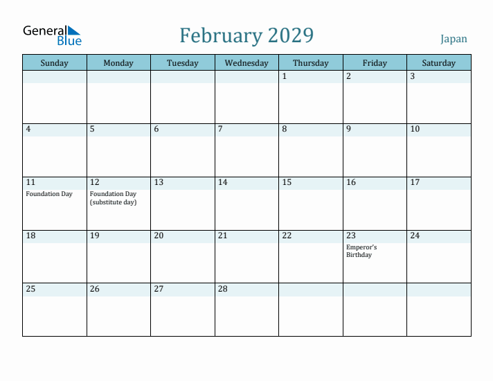 February 2029 Calendar with Holidays