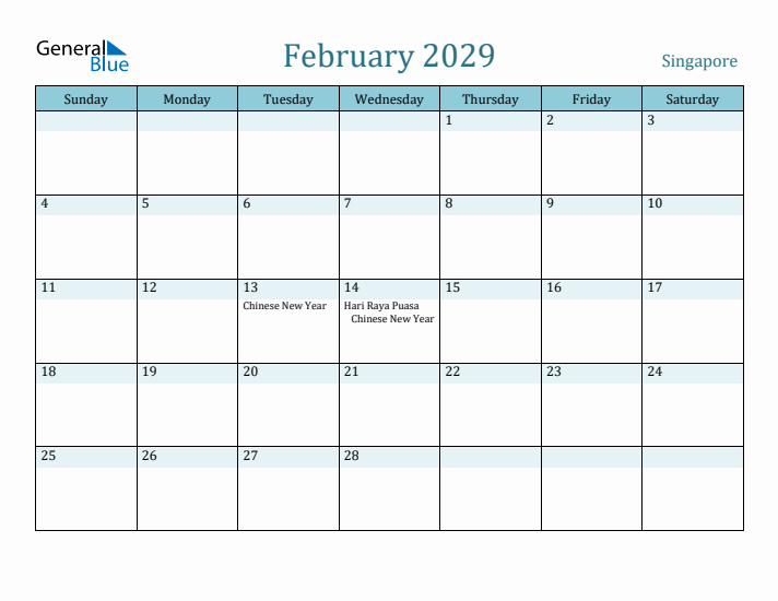 February 2029 Calendar with Holidays