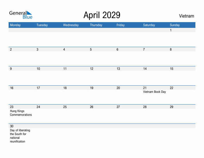 Fillable April 2029 Calendar