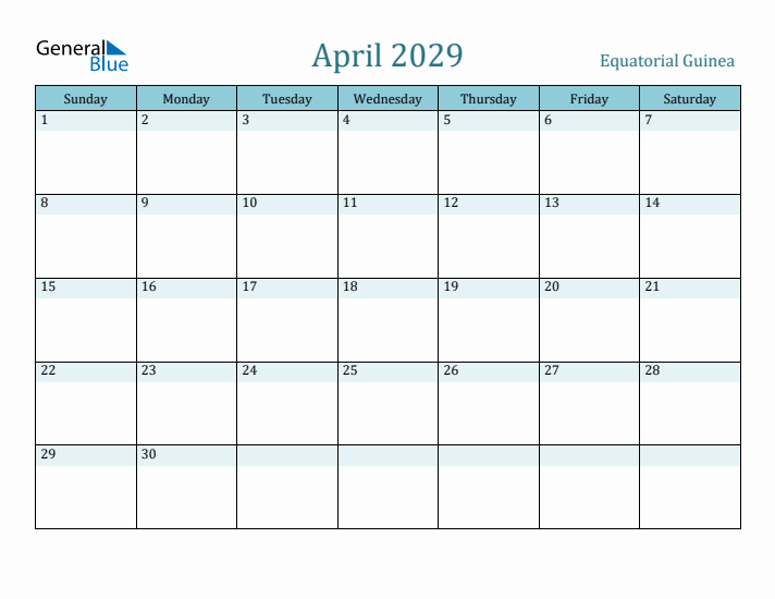 April 2029 Calendar with Holidays