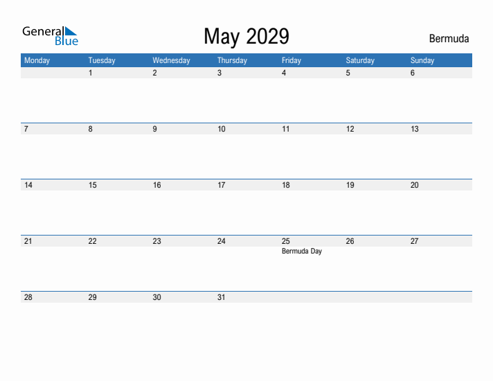 Fillable May 2029 Calendar