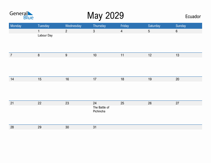 Fillable May 2029 Calendar