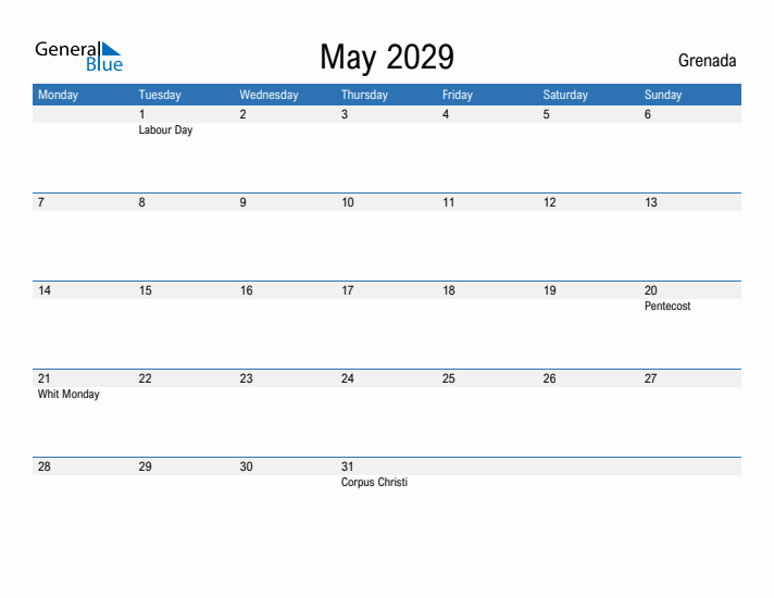 Fillable May 2029 Calendar