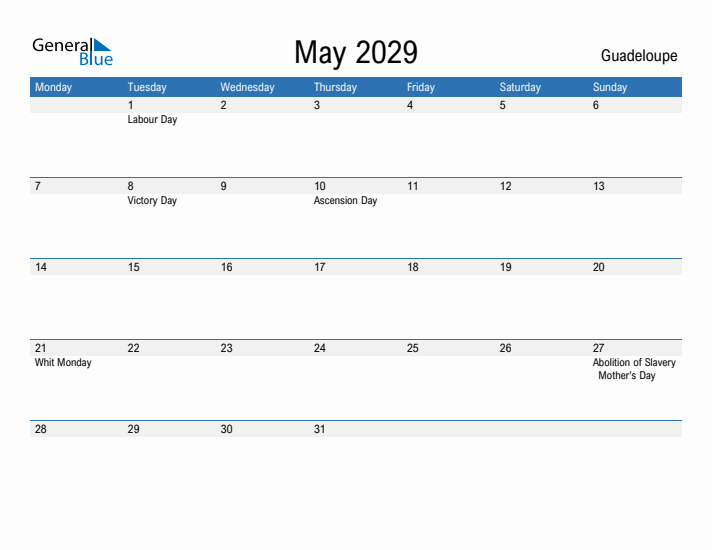 Fillable May 2029 Calendar