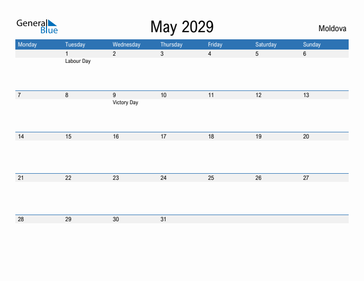 Fillable May 2029 Calendar