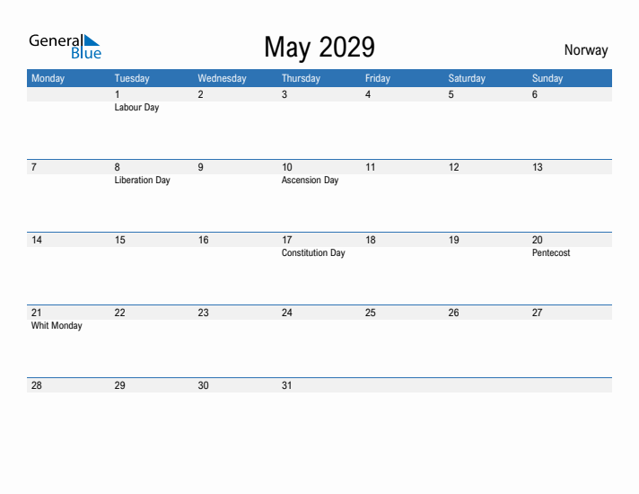 Fillable May 2029 Calendar