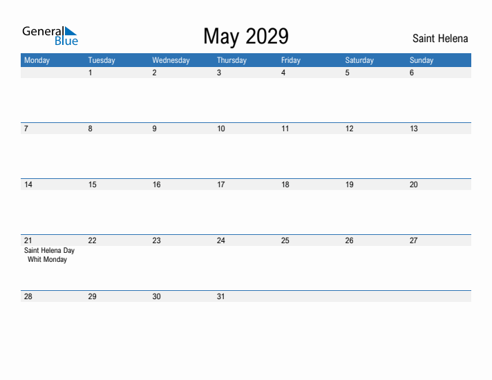 Fillable May 2029 Calendar