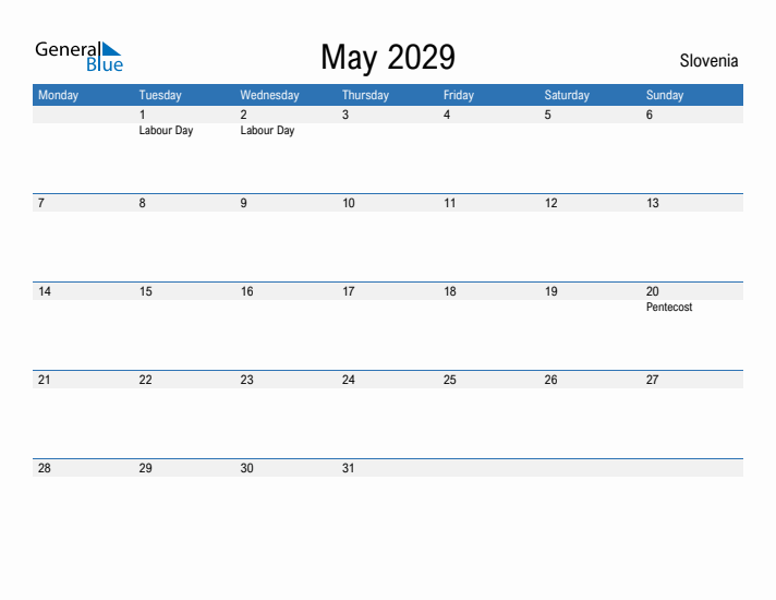 Fillable May 2029 Calendar