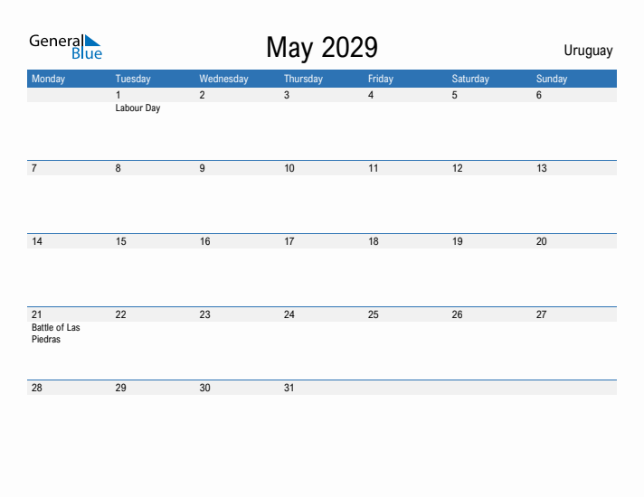 Fillable May 2029 Calendar