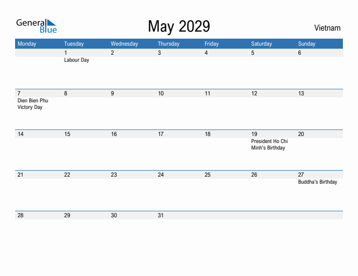 Fillable May 2029 Calendar