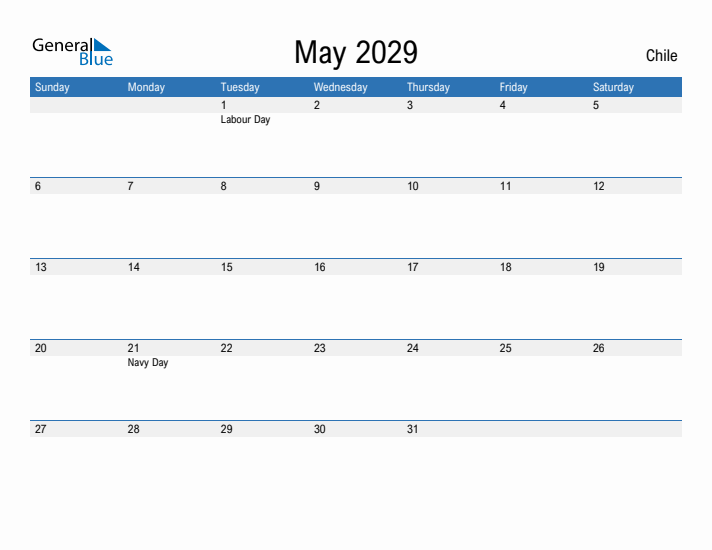 Fillable May 2029 Calendar