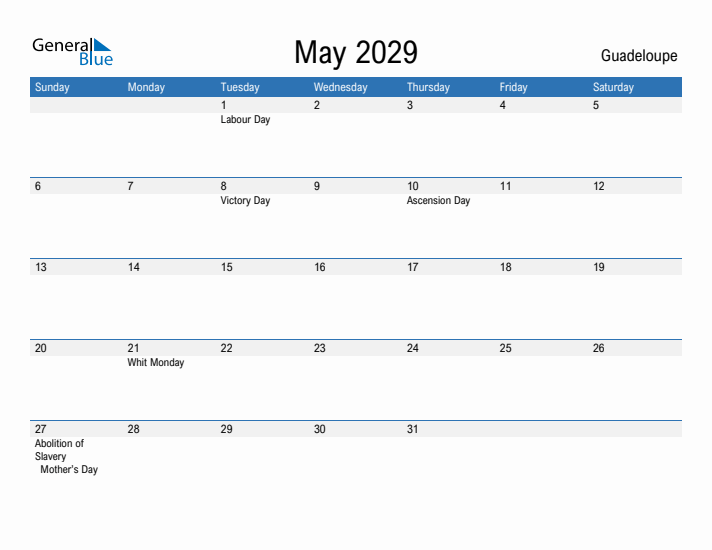 Fillable May 2029 Calendar