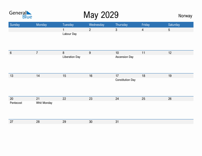 Fillable May 2029 Calendar