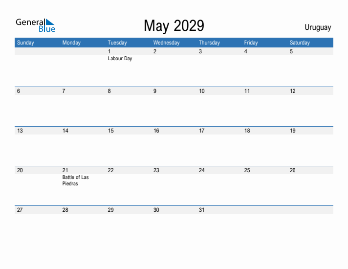 Fillable May 2029 Calendar