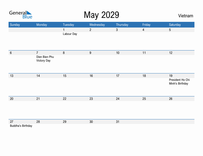 Fillable May 2029 Calendar