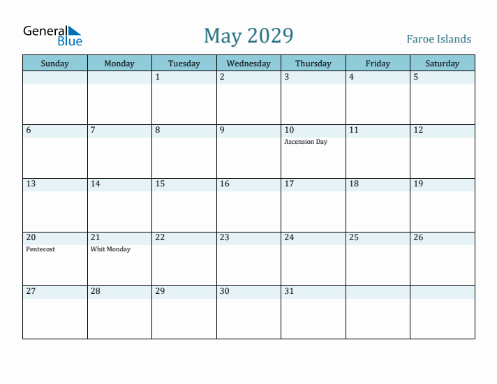 May 2029 Calendar with Holidays