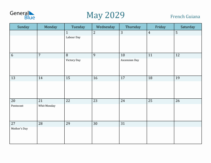 May 2029 Calendar with Holidays