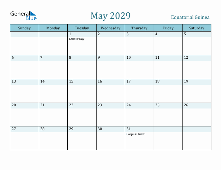 May 2029 Calendar with Holidays