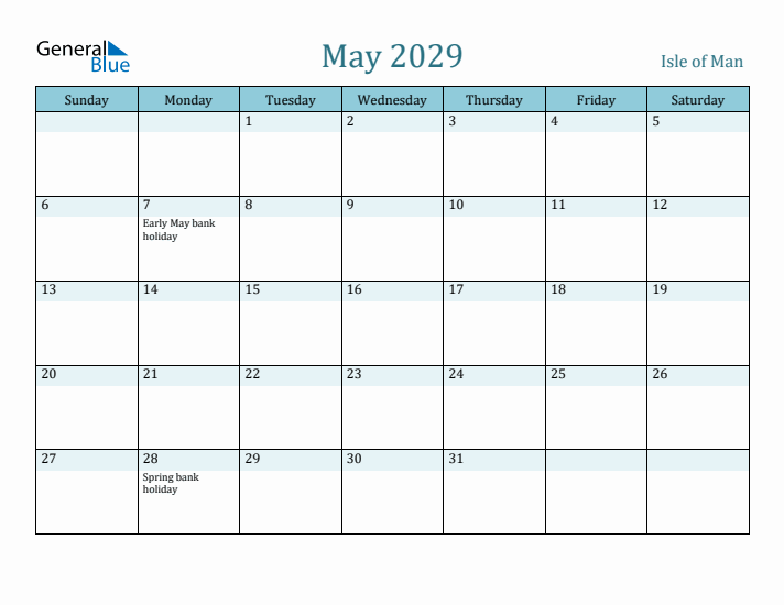 May 2029 Calendar with Holidays