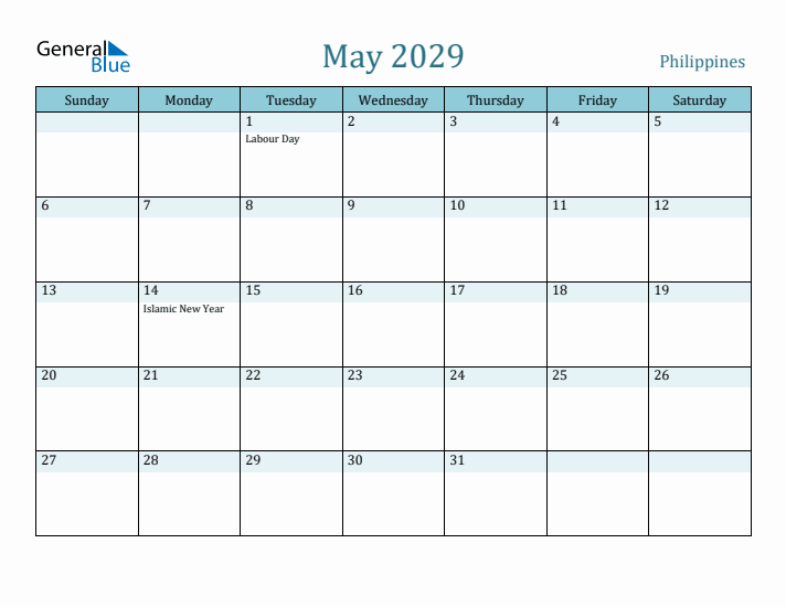 May 2029 Calendar with Holidays