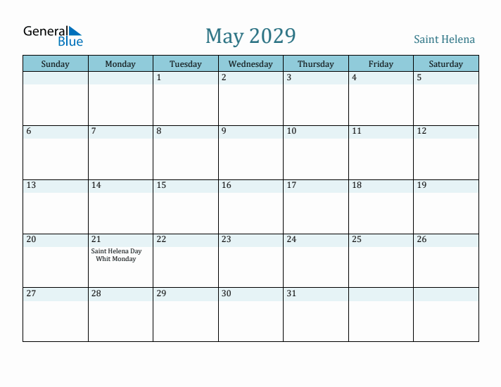 May 2029 Calendar with Holidays