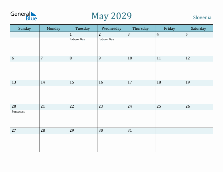 May 2029 Calendar with Holidays