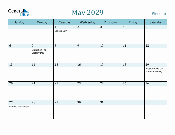 May 2029 Calendar with Holidays