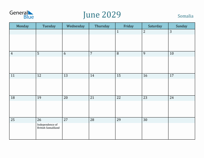 June 2029 Calendar with Holidays