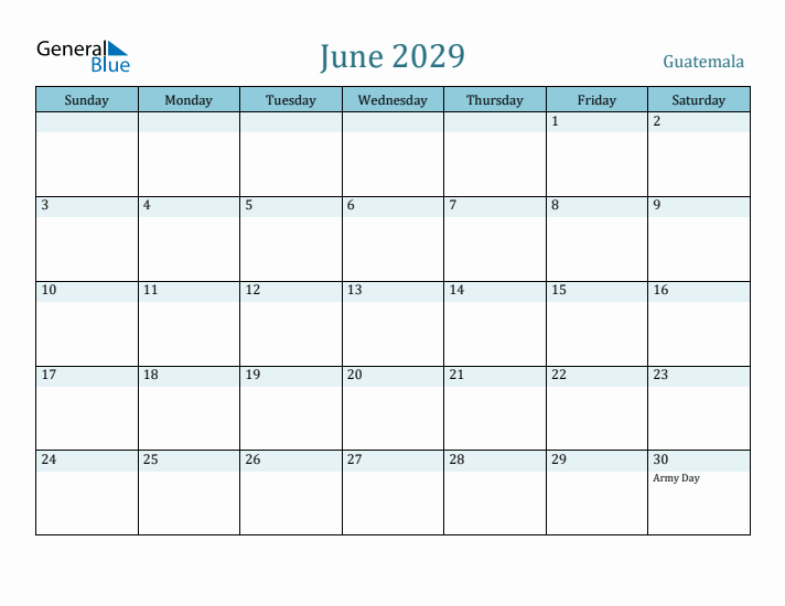 June 2029 Calendar with Holidays