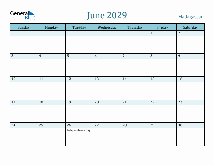 June 2029 Calendar with Holidays