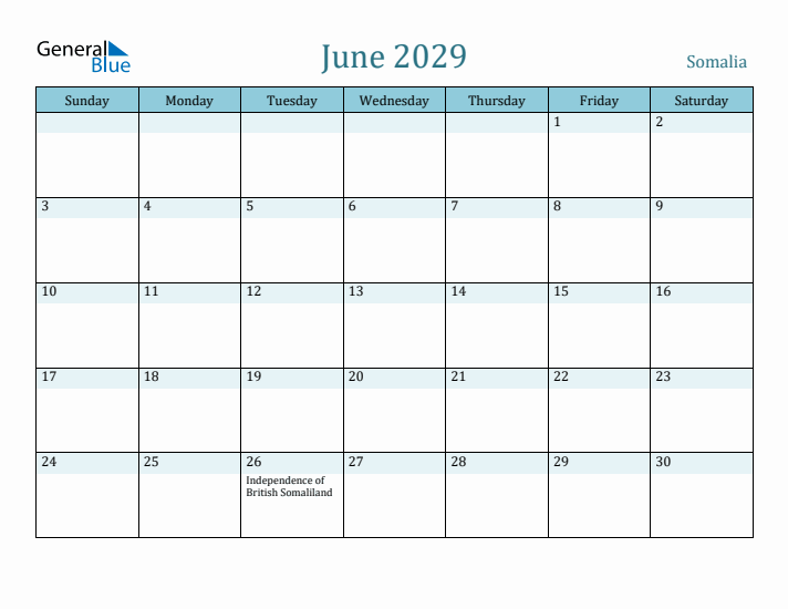 June 2029 Calendar with Holidays