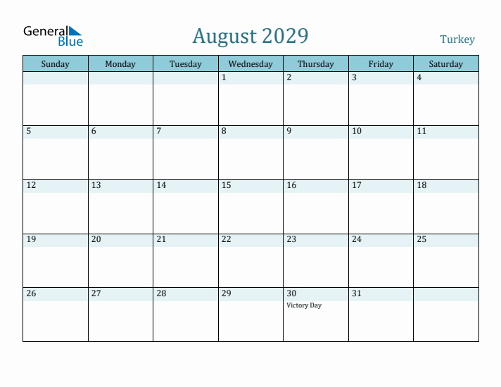 August 2029 Calendar with Holidays