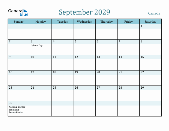 September 2029 Calendar with Holidays