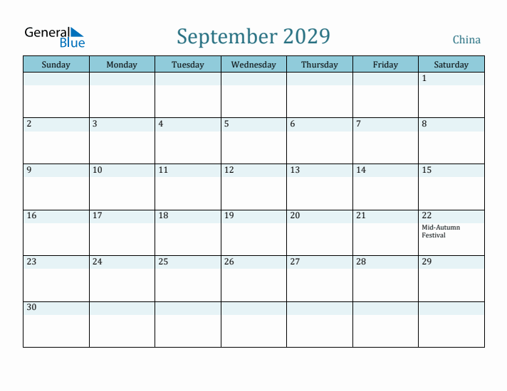 September 2029 Calendar with Holidays