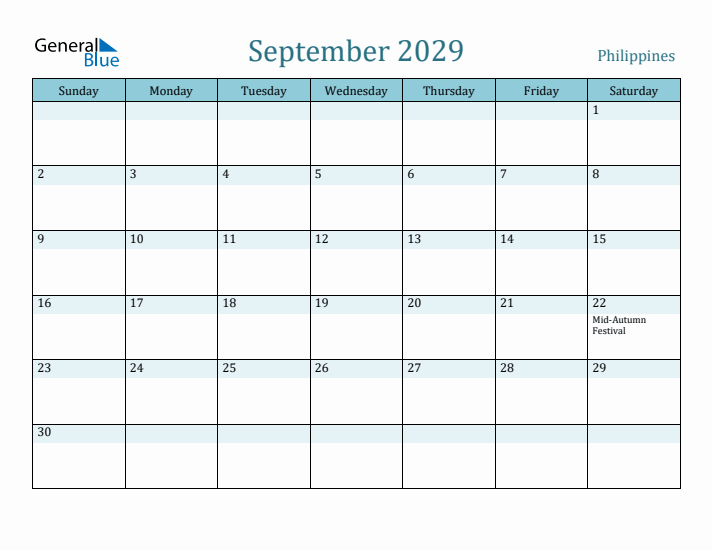 September 2029 Calendar with Holidays