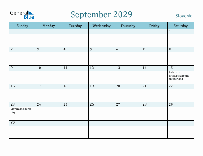 September 2029 Calendar with Holidays