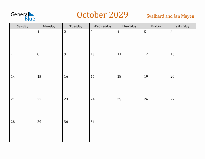 October 2029 Holiday Calendar with Sunday Start