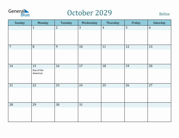 October 2029 Calendar with Holidays