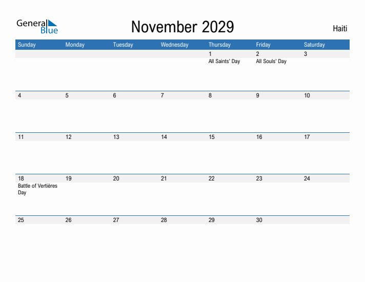 Fillable November 2029 Calendar