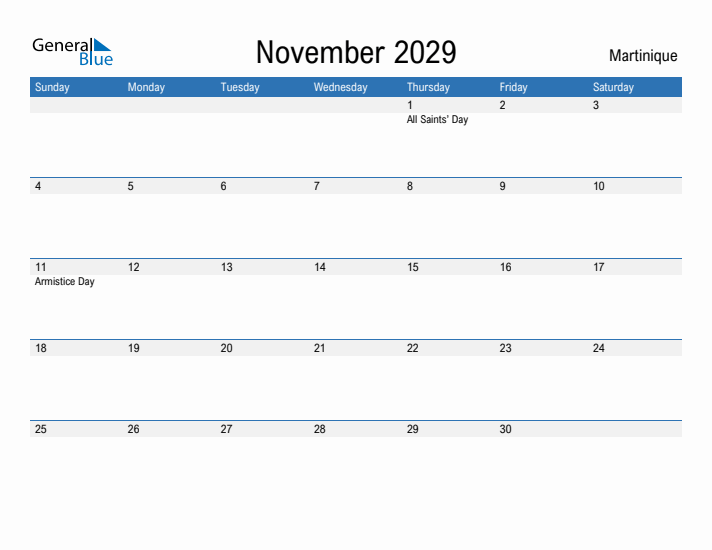 Fillable November 2029 Calendar