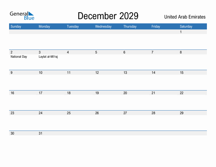 Fillable December 2029 Calendar