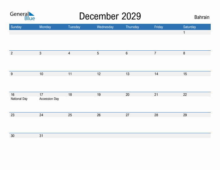 Fillable December 2029 Calendar