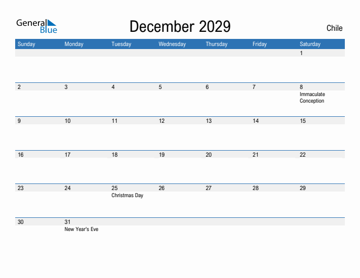 Fillable December 2029 Calendar