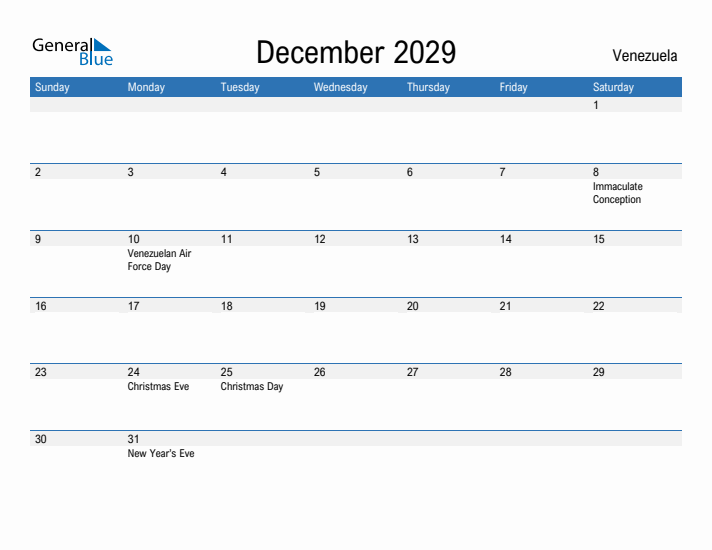 Fillable December 2029 Calendar