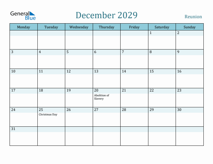 December 2029 Calendar with Holidays