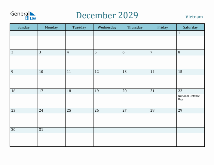 December 2029 Calendar with Holidays