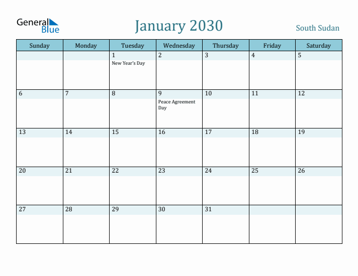 January 2030 Calendar with Holidays