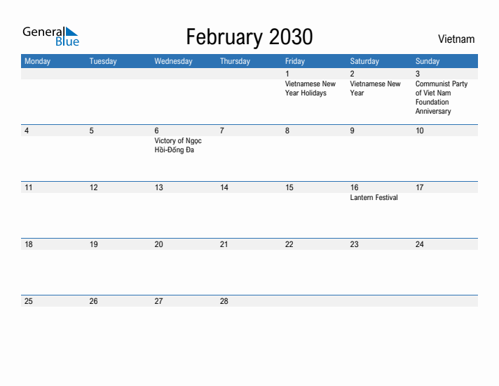 Fillable February 2030 Calendar