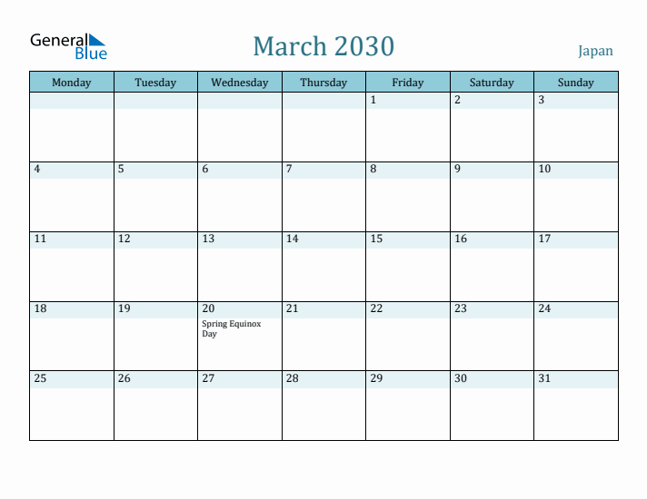 March 2030 Calendar with Holidays