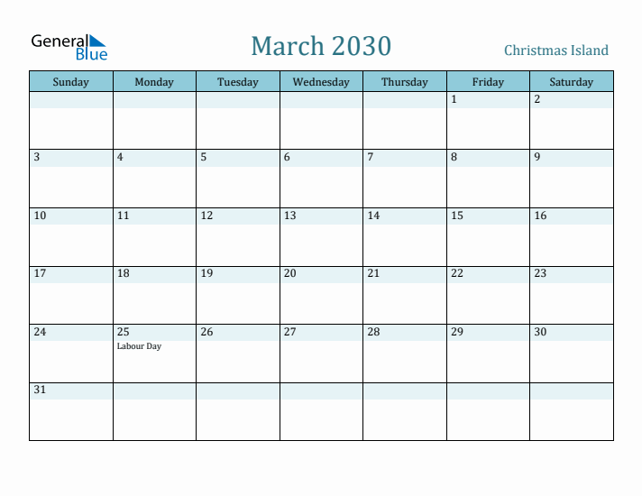 March 2030 Calendar with Holidays